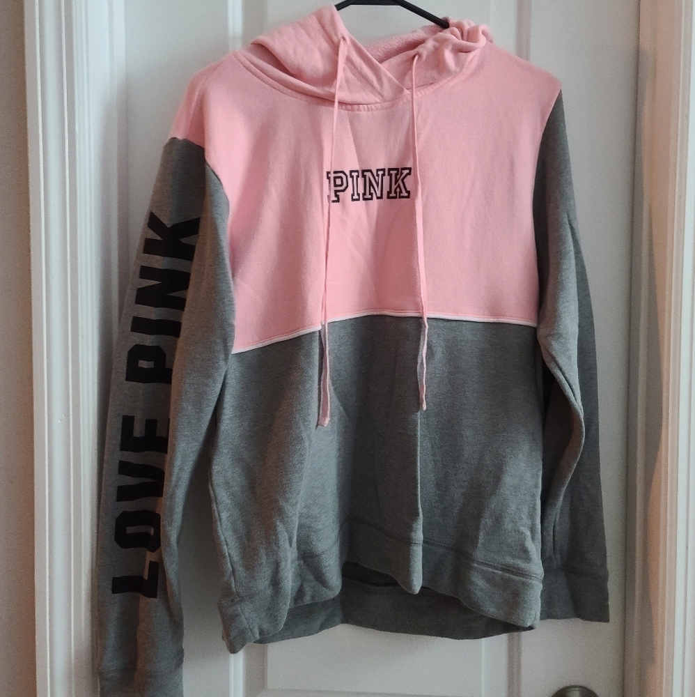 Victoria's Secret Pink and Gray Hoodie